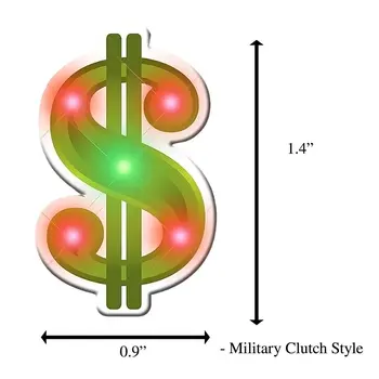 Dollar Sign Flashing Body Light Lapel Pins