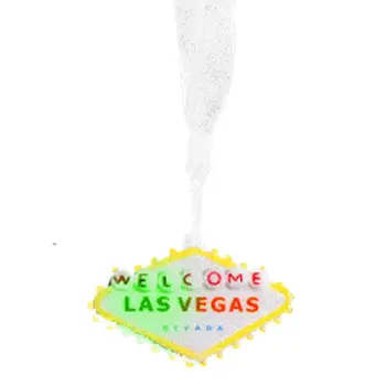 Flashing Welcome to Vegas Charm Necklace