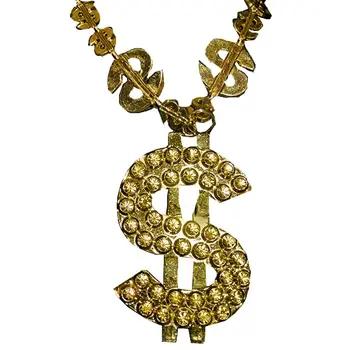 Dollar Sign Gold Bling Beads Pack of 12