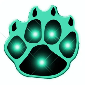 Green Pawprint Flashing Body Light Lapel Pins