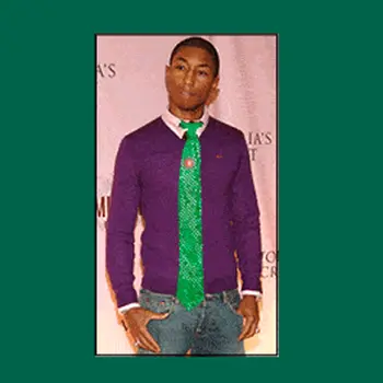 Green Sequin Necktie with Red LEDs