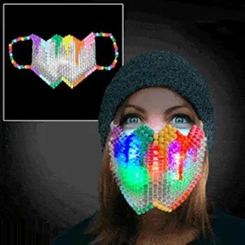Handmade LED Rainbow Bead Mask