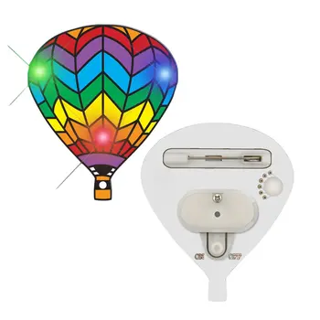 Hot Air Balloon Flashing Body Light Lapel Pins