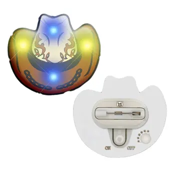 Cowboy Hat Flashing Body Light Lapel Pins