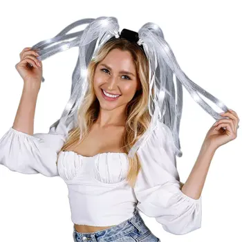 White LED Noodle Headband Flashing Dreads