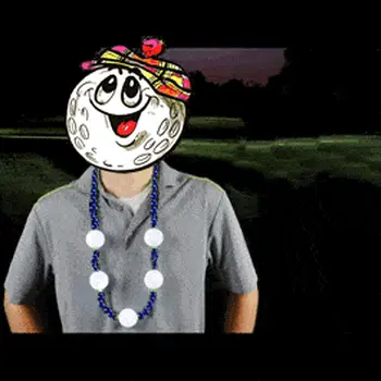 LED Golf Ball Bead Necklace Blue