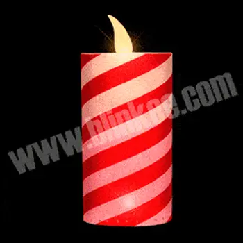 LED Holiday Candy Cane Candle