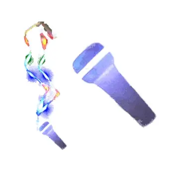 LED Microphone Charm Necklace with Lightup Lanyard