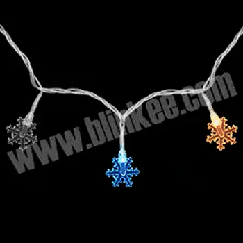 LED Multicolor Snowflakes 20 Foot String Lights