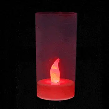 LED Red Flame Pillar Candle