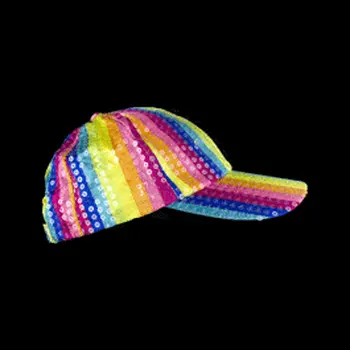 LED Sequined Baseball Hat Rainbow
