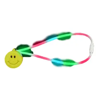 Flashing Smiley Face Charm Necklace with Lightup Lanyard