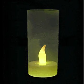 LED Yellow Flame Pillar Candle