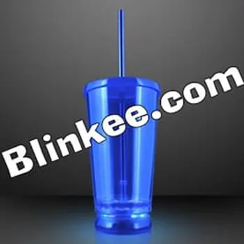 Large Double Wall LED To Go Tumbler Blue