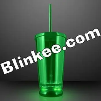 Large Double Wall LED To Go Tumbler Green