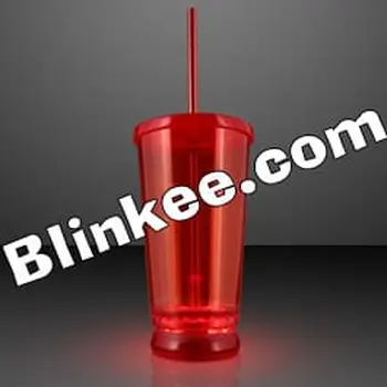 Large Double Wall LED To Go Tumbler Red
