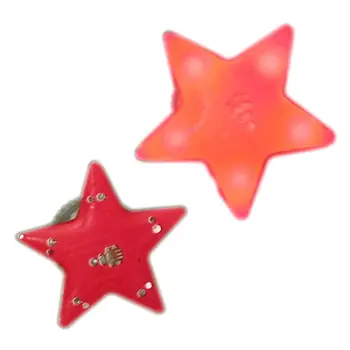 Red Star Flashing Body Light Lapel Pins Pack of 12
