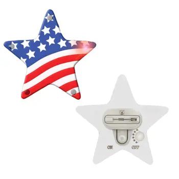 USA Star Flashing Body Light Lapel Pins