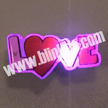 Love Flashing Body Light Lapel Pins