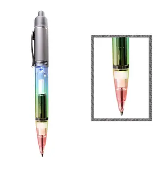 Silver Barrel Multi Colored LED Pen