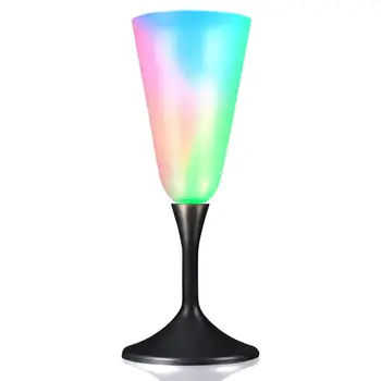 LED Frosted Champagne Glass with Black Base