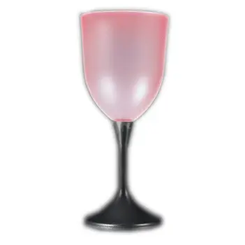 LED Frosted Wine Glass with Black Base