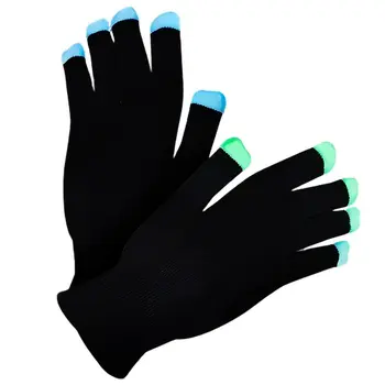 LED Black Gloves Rainbow LEDs