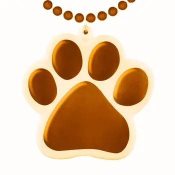 Light Up Orange Paw Print Charm Necklace