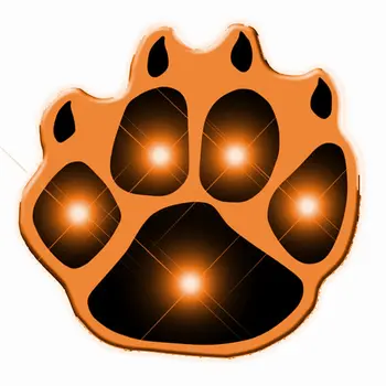 Orange Pawprint Flashing Body Light Lapel Pins