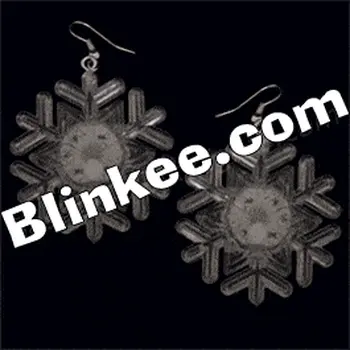 Pierced Flashing Snowflake Earring Pairs