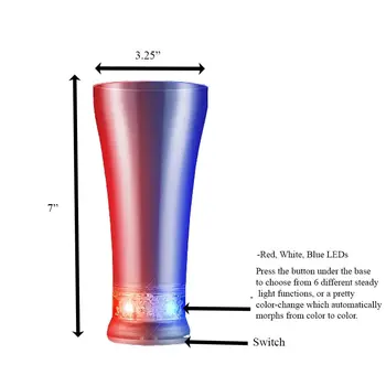 Pilsner Glass Red White Blue