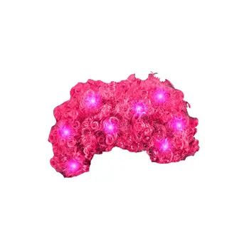 Pink Afro Wig with Flashing LEDs