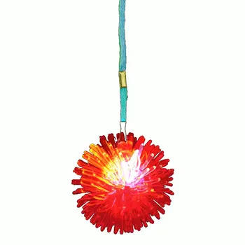 Pom Pom Urchin Porcupine Soft LED Necklace Pack of 12