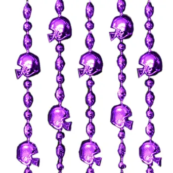 Football Helmet Bead Necklaces Metallic Purple Pack of 12