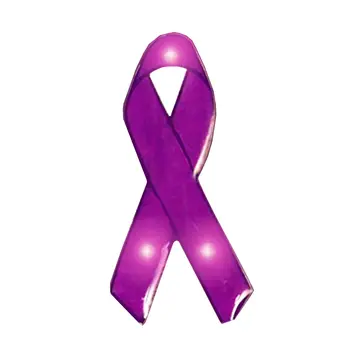 Purple Ribbon Flashing Body Light Lapel Pins