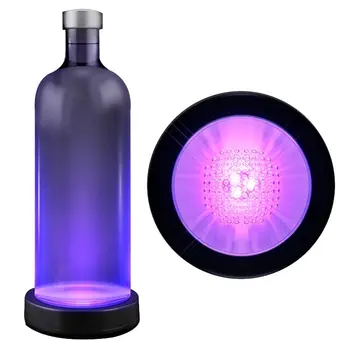 Purple LED Bottle Base Light Display Drink Coaster