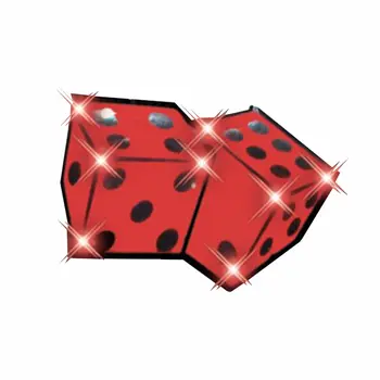 Dice Flashing Battery Operated Body Light Lapel Pins