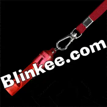 Red Flashing Whistle with Red Lanyard