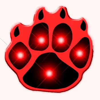 Red Pawprint Flashing Body Light Lapel Pins