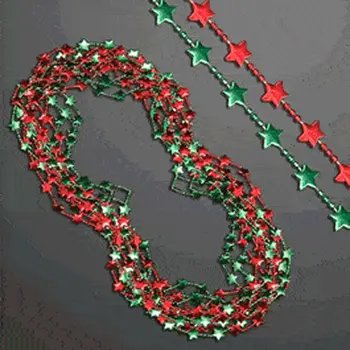 Red and Green Holiday Stars Necklace Pack of 12