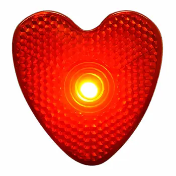 LED Blinking Red Heart Reflector Clip Running Body Light