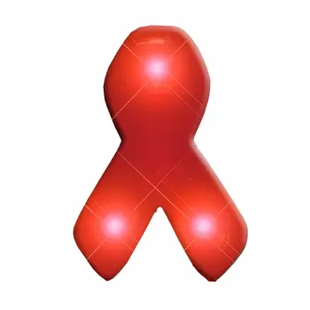 Red Ribbon Lapel Pin Flashing Body Light Lapel Pins