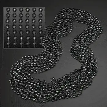 Round Disco Bead Necklace Pack of 12 Black