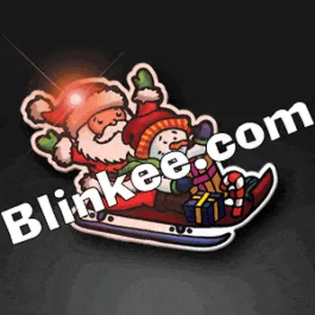 Santa Sled Flashing Body Light Lapel Pins