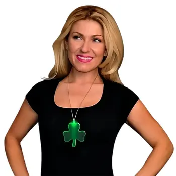 Large Green Shamrock LED Acrylic Necklace