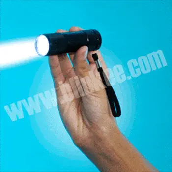 Small Black Flashlight with Bright White LEDs