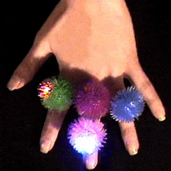 Soft Pom Pom Flashing Rings Pack of 24