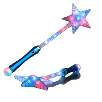 Crystal Star Wand with Red White and Blue LEDs