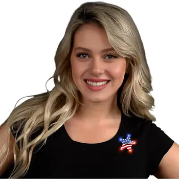 USA Star Flashing Body Light Lapel Pins