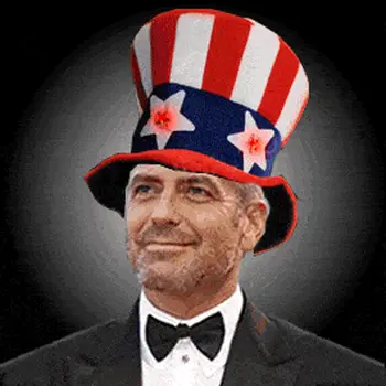 Uncle Sam Top Hat with Flashing Star LEDs